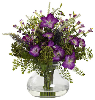 Large Mixed Morning Glory With Vase