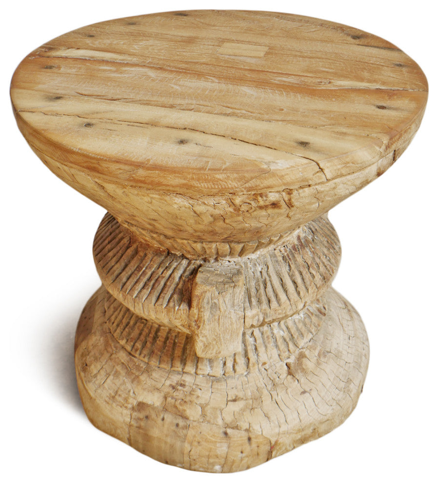 Consigned Old Ukhali Wood Stool Table 3