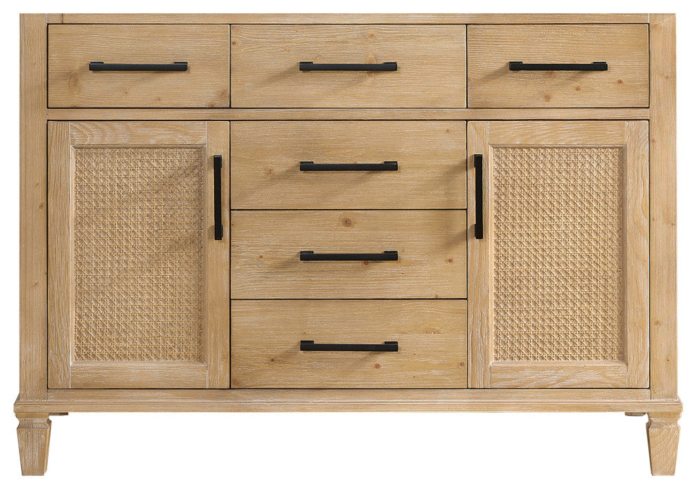 Solana Bathroom Cabinet Vanity Base, Weathered Fir, 48", Without Mirror