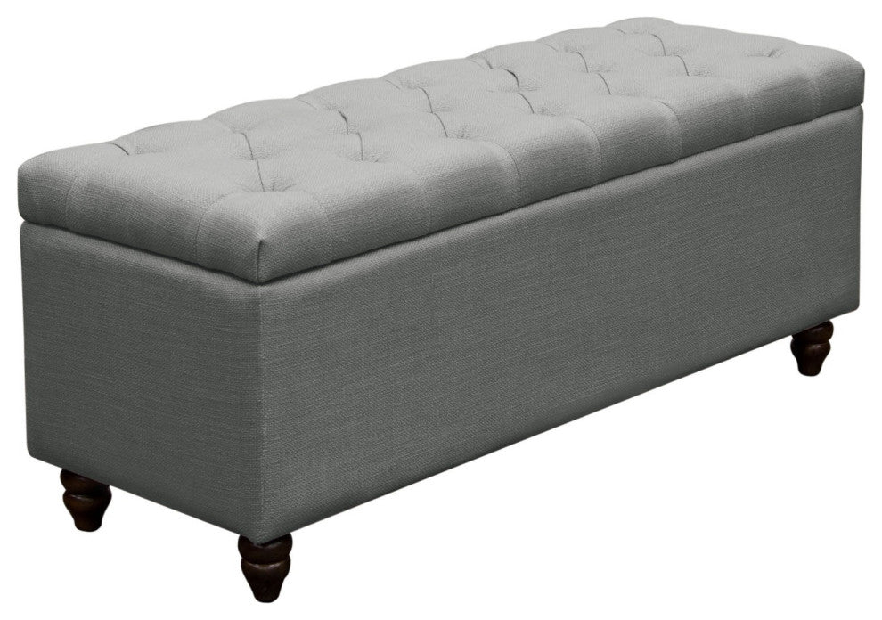 Park Ave Tufted Storage Trunk, Gray