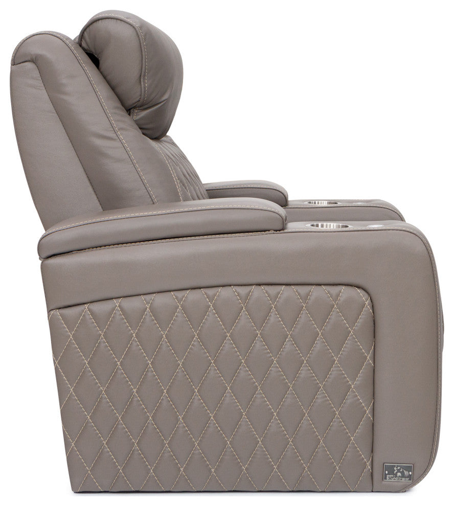 Seatcraft Muse Home Theater Seating, Gray, Row of 3