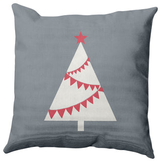Garland Tree Decorative Throw Pillow, Mid Gray, 20"x20"