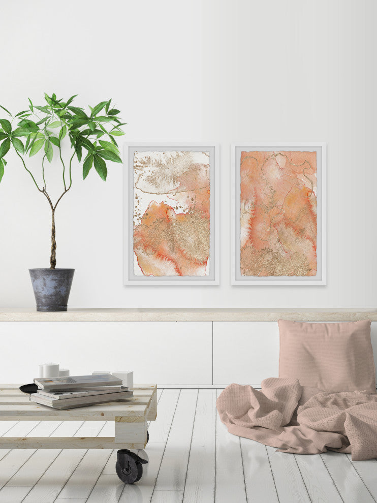 Tectonic Faults Diptych, 2-Piece Set, 12x18 Panels