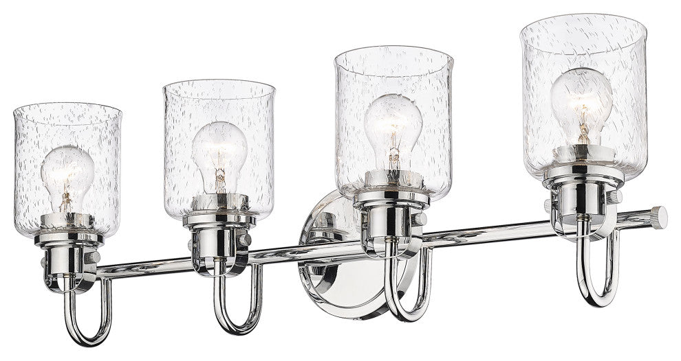 Zlite 340-4V-CH 4-Light Vanity, Clear Seeded