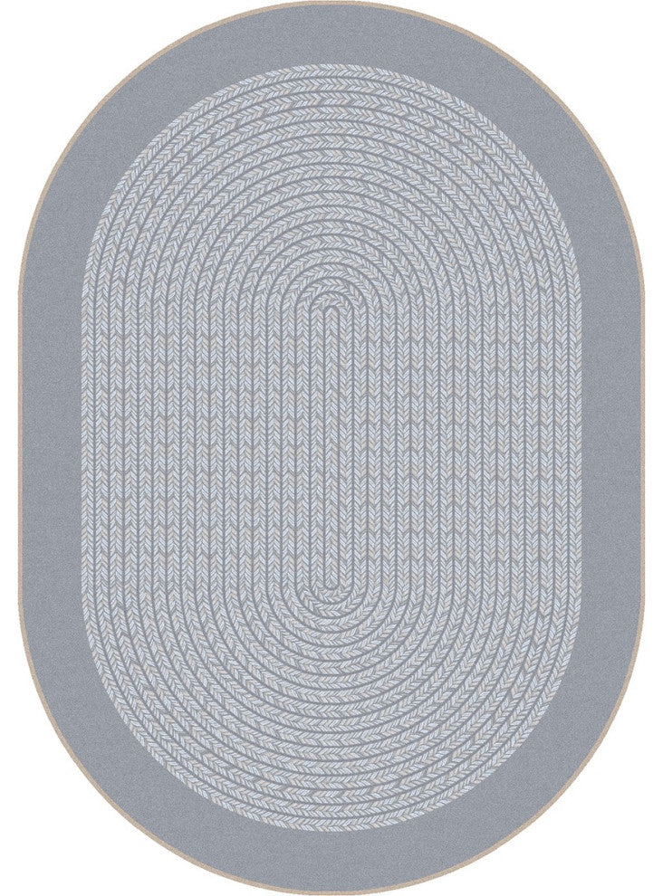 Like Home 7'8" X 10'9" Oval Area Rug, Color Silver