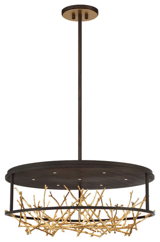 Contemporary Chandelier, Bronze/Gold