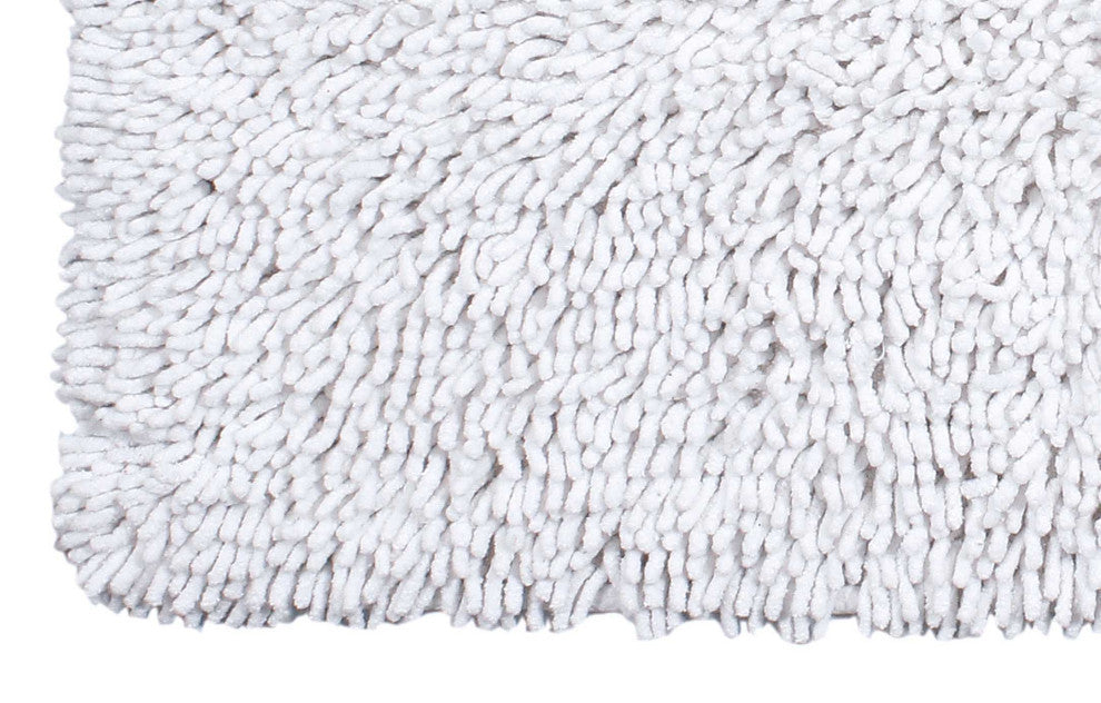 Shaggy Lux Bath Rug Bath Rugs Set, 24x36 Rectangle, White