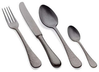 Epoque Flatware Set, Pewter Black Gold, 20 Pcs.