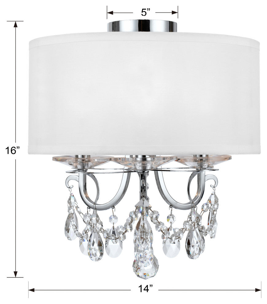 Crystorama Lighting Group 6623-CL-MWP_CEILING Othello 3 Light - Vibrant Gold