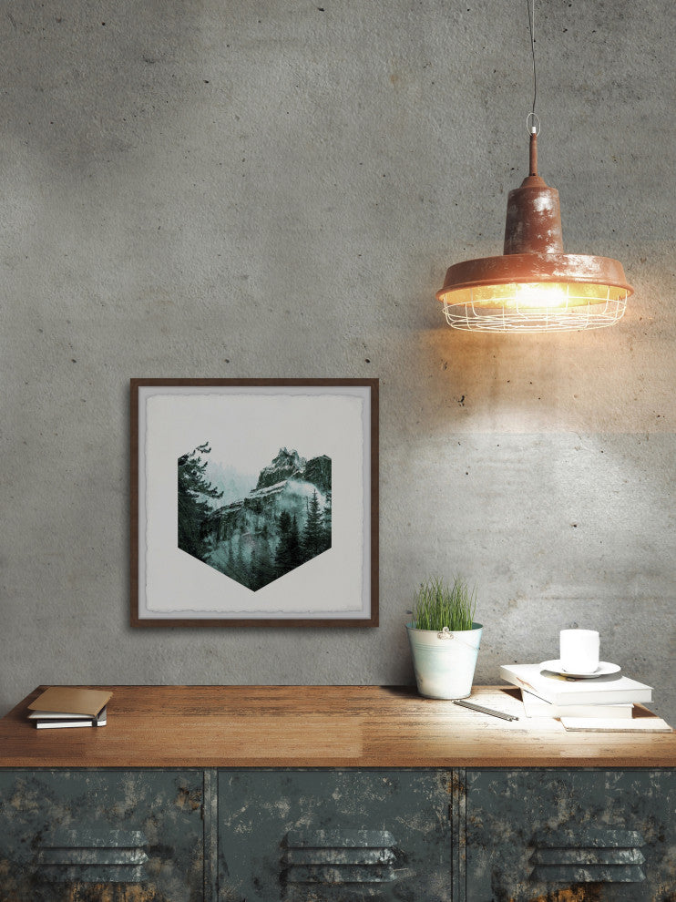 "Hexagon Forest" Framed Painting Print, 12"x12"