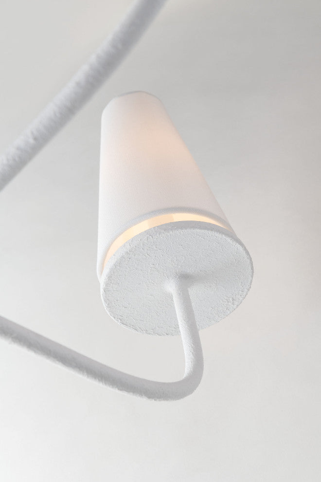 Marcel Chandelier, Gesso White Finish, 29"
