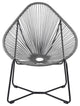 Acapulco Indoor Outdoor Steel Papasan Lounge Chair with Grey Rope