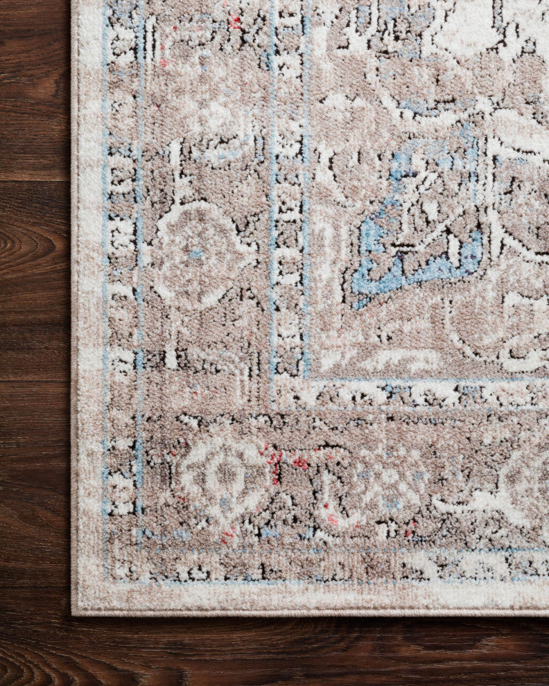 Polyester Pile Dante DN-05 Area Rug by Loloi II, Ivory/Stone, 9'6"x13'3"