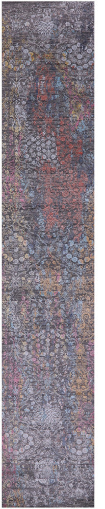 Runner Handmade Wool & Silk Modern Rug 2' 7" X 14' 1" - Q14909