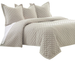 Aragoza 3-Piece Queen Quilt Set, Cream