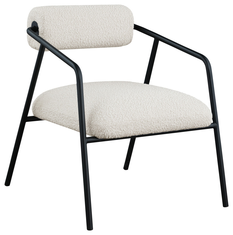 Carly Boucle Fabric Accent Chair, Cream