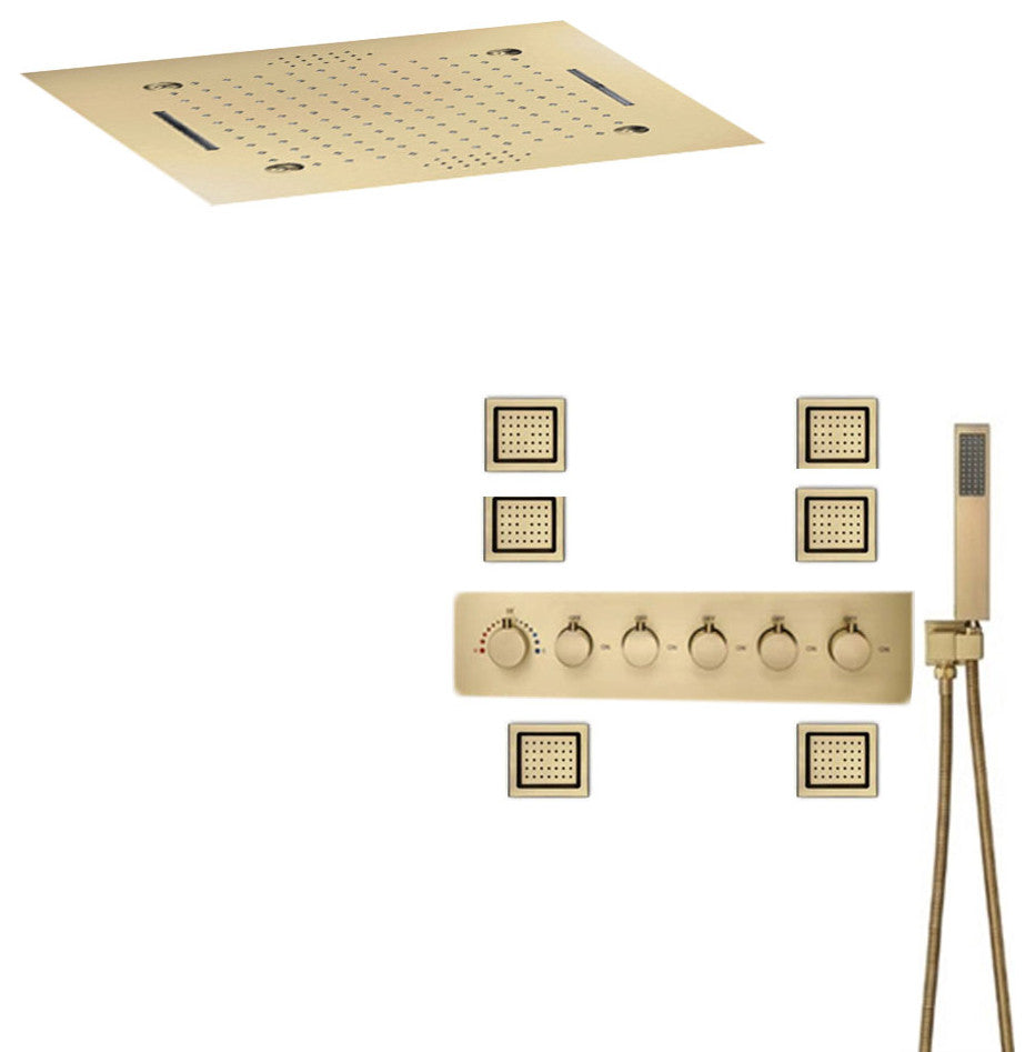 Led Musical Shower System With Hand Shower, Style 5 - Phone Control