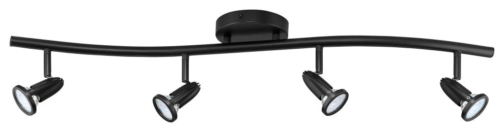 Cobra, 4-Light LED Wall/Ceiling Spotlight Bar, Black, Replaceable LED