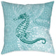 Laural Home Sea Life Medallion Seahorse 18" X 18" Indoor Decorative Pillow