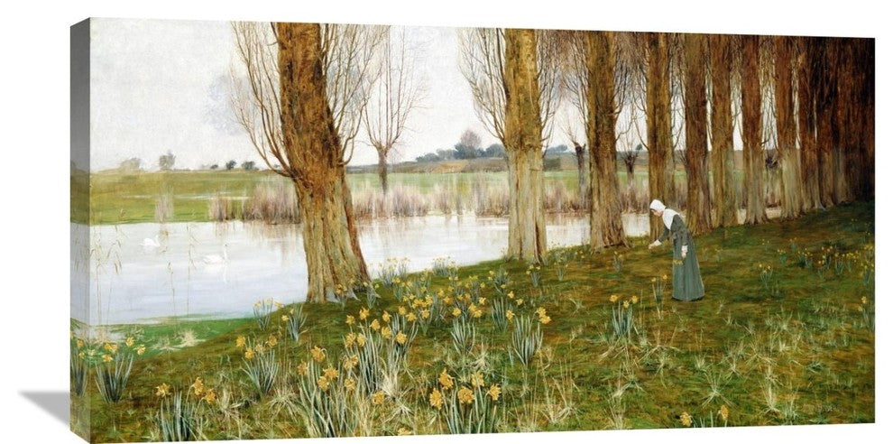 "The Amber Vale, a Host of Golden Daffodils" Artwork, 36" x 19"