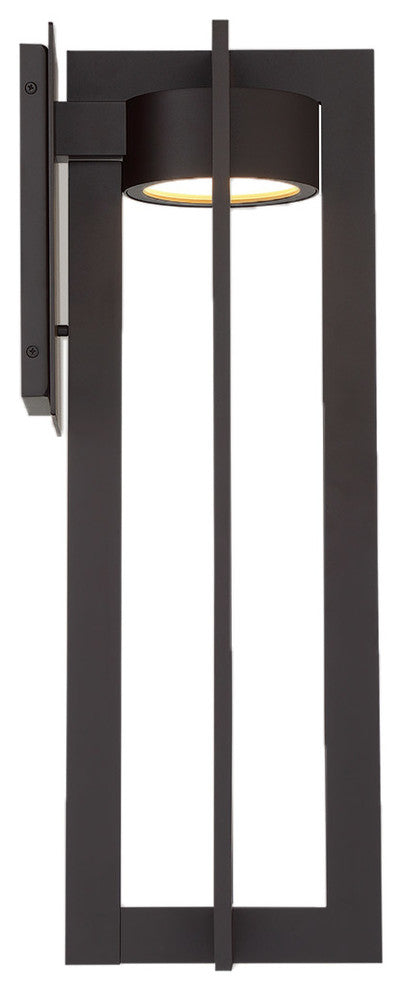 Chamber LED Outdoor Wall Sconce 3000K, Black, 25"