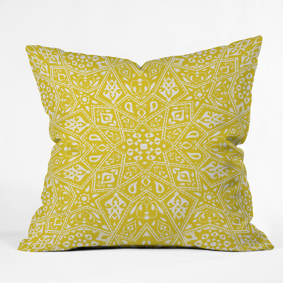 Deny Designs Aimee St Hill Amirah Yellow Outdoor Throw Pillow