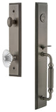 Carre' 1-Piece Dummy Handleset, F Grip and Burgundy Knob, Antique Pewter, 848921