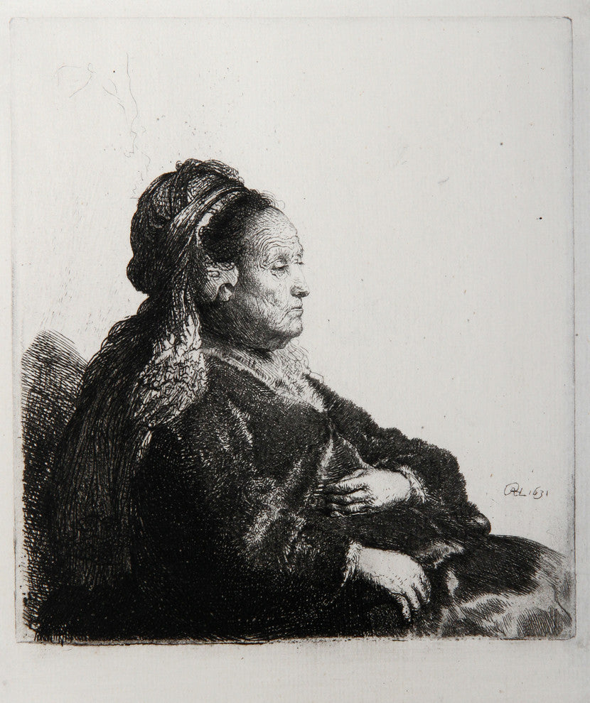 "La Mere de Rembrandt au Bonnet de Dentelle, B343" Heliogravure