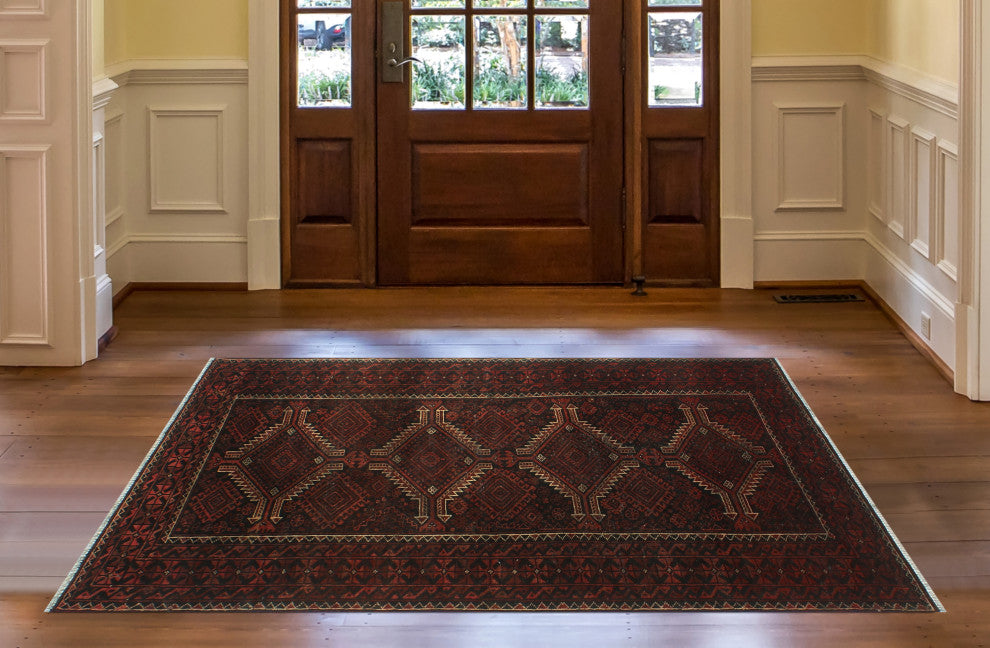 Semi Antique Debbie Rust/Charcoal Rug, 3'11x6'10