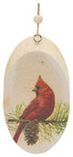 Wood Cardinal Bird Tree Disc Ornament, Set of 24