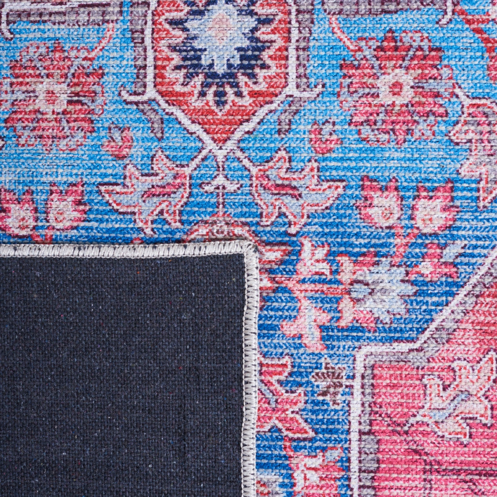 Safavieh Serapi SEP369 Rug Machine-Washable, Blue/Rust, 9'x12'