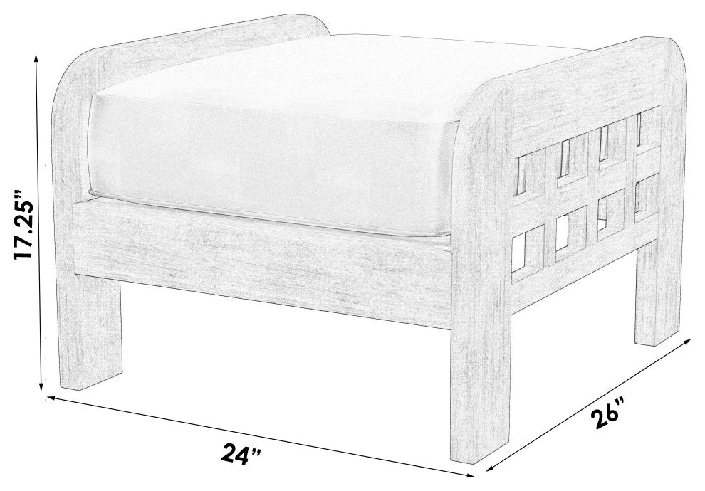 Monhegan Teak Outdoor Ottoman