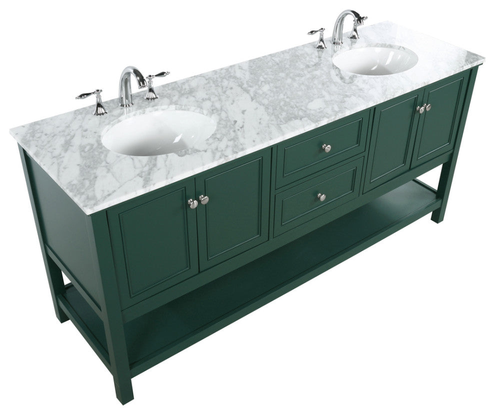 Home Living 72" Double Bathroom Vanity, Green