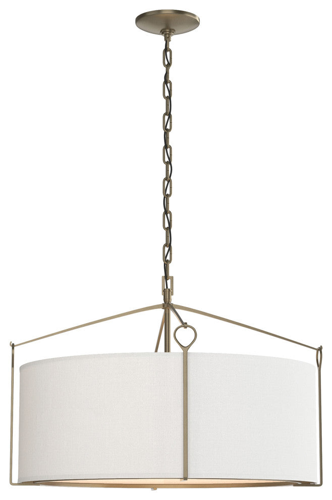Bow Pendant, Soft Gold Finish, Natural Anna Shade