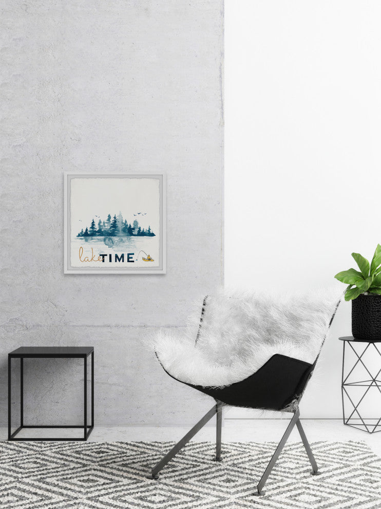 "I'm on Lake Time" Framed Painting Print, 12x12