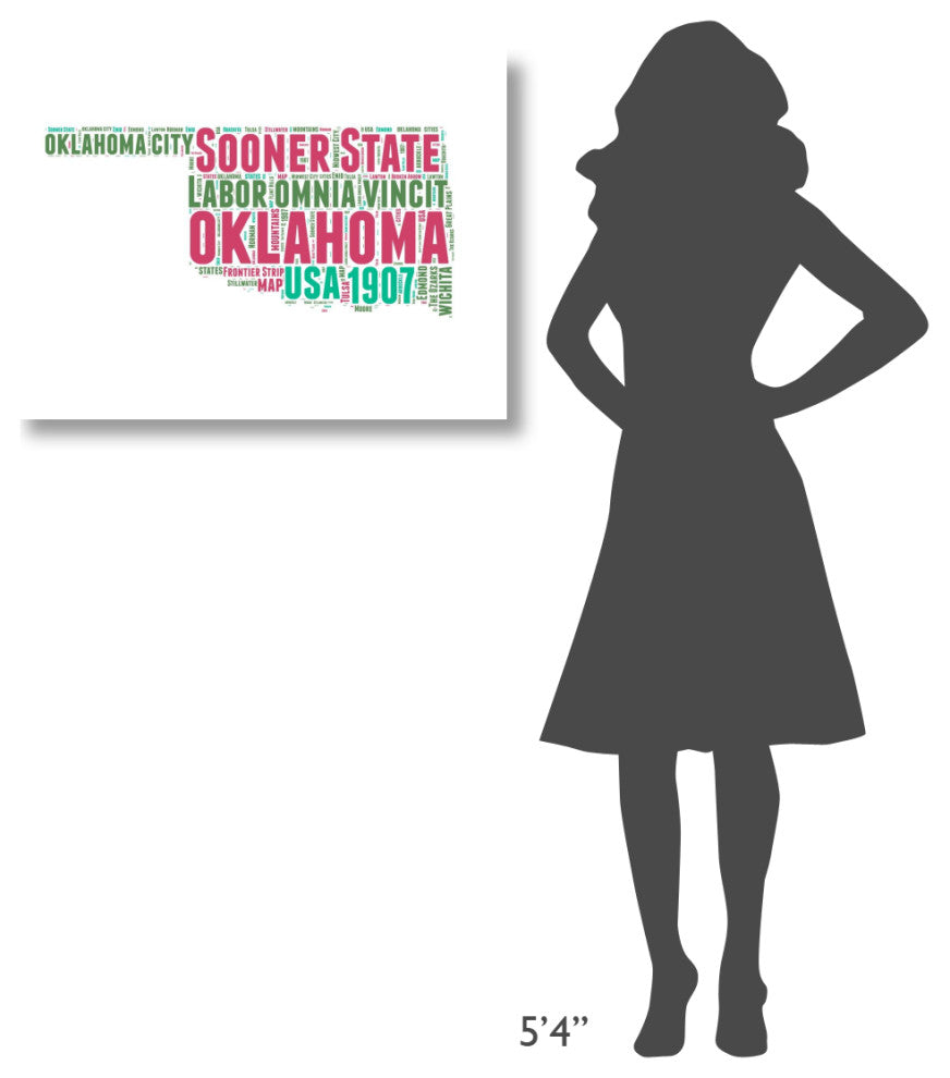 "Oklahoma Word Cloud Map" Fine Art Print