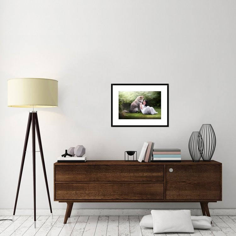 "Saved by the wolf" Framed Digital Print by Ghizzi Panizza Alberto, 30x22"