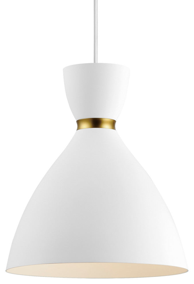 Maxim 11302 Carillon 11"W Pendant - White / Satin Brass