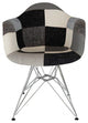 LeisureMod Willow Patchwork Fabric Eiffel Accent Chair, Set of 4