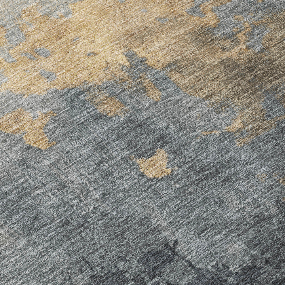 Machine Washable Indoor/Outdoor Chantille ACN1881 Gold 9' x 12' Rug