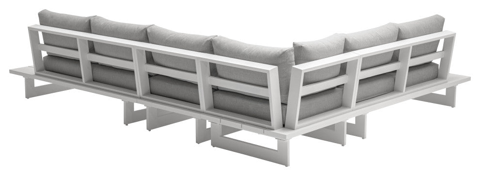 Maldives Grey Water Resistant Fabric Outdoor Patio Modular Sectional