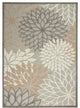5' X 8' Gray And Ivory Indoor Outdoor Area Rug