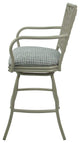 Outdoor/Indoor Swivel Bar Stool, Erin on Beige Frame, Set of 3, Coco Taupe, 26"