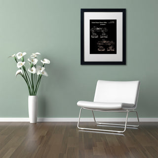 'Batmobile Car Patent, 1966, Black' Matted Framed Canvas Art by Claire Doherty