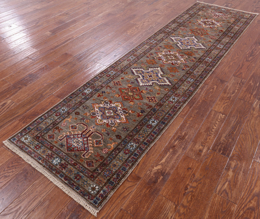 Super Kazak Handmade Wool Runner Rug 2' 8" X 10' 2" Q8349