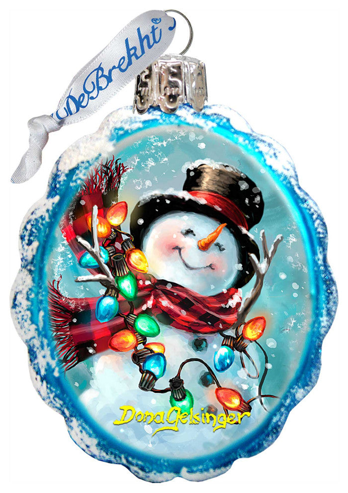 Old Fashion Snowman Mercury Glass Ornament
