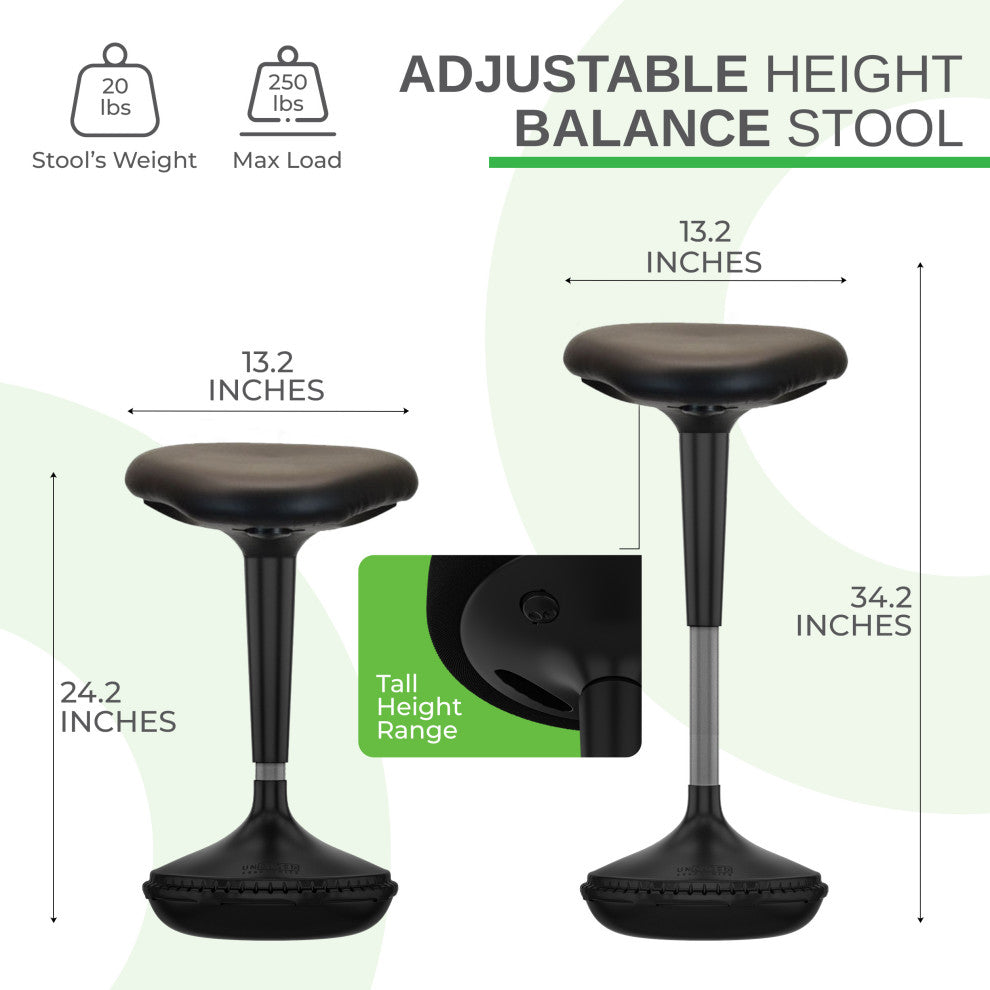 Wobble Stool Adjustable Height Active Sitting Balance Chair For Office Stand Up