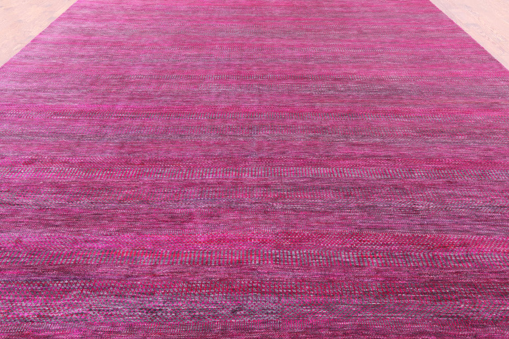 12' 0" X 18' 0" Hand Knotted Wool and Silk Super Savannah Gabbeh Rug Q6108
