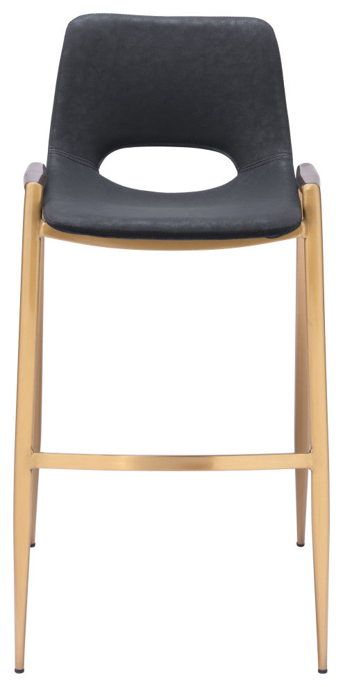 Desi Barstool Chair (Set of 2) Black & Gold