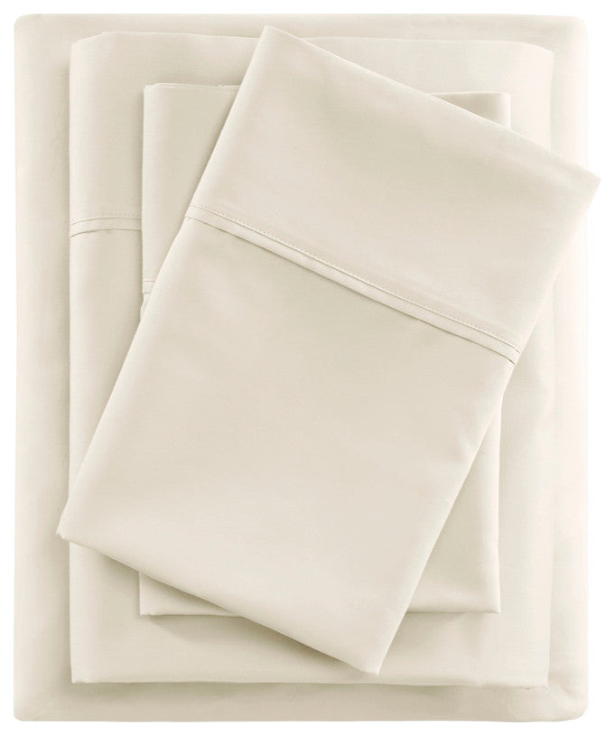 Beautyrest 600 Thread Count Cooling 4-Piece Sheet Set, Ivory, Full